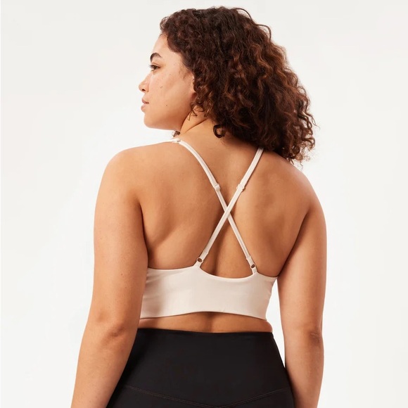 Girlfriend Collective Topanga Halter Sports Bra: Ivory - XL - Picture 5 of 8